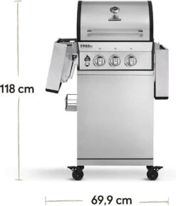 Burnhard Gas BBQ FRED JR. Deluxe - 2 Branders - Incl. Keramische Infraroodbrander & Afdekhoes - Deluxe -Keukenseries Speciaal Winkel 1027x1200