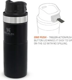Stanley Trigger-Action Travel Mug 0.47L - Thermosfles - Matt Black -Keukenseries Speciaal Winkel 1075x1200