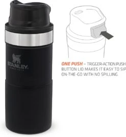 Stanley Trigger-Action Travel Mug 0.47L - Thermosfles - Matt Black -Keukenseries Speciaal Winkel 1106x1200
