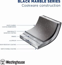 Westinghouse Koekenpan Inductie - Ø 24 Cm - Zwart Marmer - Geschikt Voor Alle Warmtebronnen -Keukenseries Speciaal Winkel 1134x1200 3