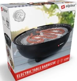 Alpina Elektrische BBQ - Tafel-Barbecue - Geen Rook - Binnen Barbecueën - 1250W - Ø 30 Cm - Zwart -Keukenseries Speciaal Winkel 1137x1200 1