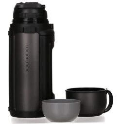 Lock&Lock Thermoskan - Isoleerkan - Thee En Koffie - Lekvrij - 1,5 Liter - RVS - Inklapbaar Handvat - Zwart -Keukenseries Speciaal Winkel 1161x1200