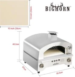 Bighorn Outdoor Edelstaal Gas Pizza Oven - Draagbare Gas Barbecue - Edelstaal -Model SRGG20001 -Keukenseries Speciaal Winkel 1169x1200