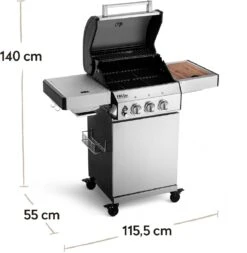 Burnhard Gas BBQ FRED JR. Deluxe - 2 Branders - Incl. Keramische Infraroodbrander & Afdekhoes - Deluxe -Keukenseries Speciaal Winkel 1170x1200 4