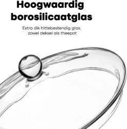 Vatten® Premium Glazen Theepot - 700ml - Dubbelwandig - Anti-drup - Transparant -Keukenseries Speciaal Winkel 1175x1200