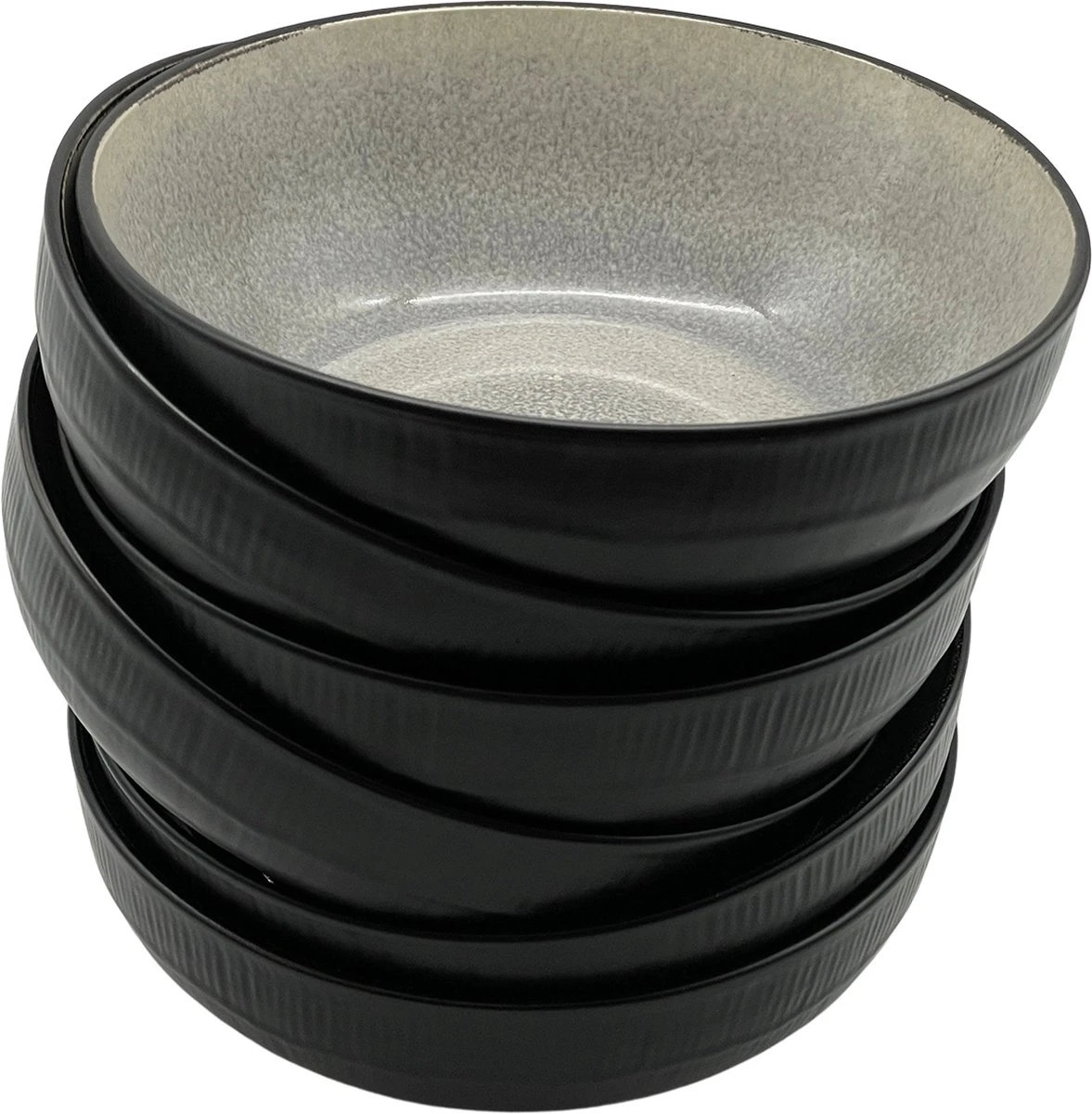 Serviesset 6 Personen - Evia Glacé - Lichgrijs / Zwart - 24-delig 4 Serviesset 6 Personen - Evia Glacé - Lichgrijs / Zwart - 24-delig - Afbeelding 2