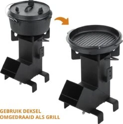 Dutch Mountains Gietijzeren Pannenset 7-delig - Dutch Oven – Braadpan - Grillpan - Hapjespan - Kookset In Houten Transportkist - Deksellifter - Brander -Keukenseries Speciaal Winkel 1185x1200 3