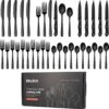 Deleca 6 Persoons Bestekset (36-delig) - Lepels, Messen, Vorken & Steakmessen - Vaatwasserbestendig - Zwart / RVS -Keukenseries Speciaal Winkel 1193x1200 6