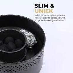 Ozocozy BBQ-ONE Houtskool Tafelbarbecue - Ø30 Cm- Zwart - Incl. Draagtas, Siliconen Bakkwast En RVS-Barbecuetang -Keukenseries Speciaal Winkel 1197x1200 7