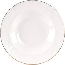 LeRijn® Serviesset Deventer 6 Persoons - 18 Delig - Licht Crème Wit Met Gouden Rand En Motief - Dinerborden - Soepborden - Dessertborden - Borden Servies - Bordenset -Keukenseries Speciaal Winkel 1198x1200 1