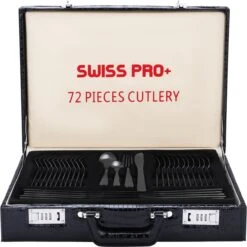 Swiss Pro+ Bestekset In Koffer-72 Delig-12 Persoons-Zwitsers Kwaliteit-Complete Set-100% Roestvrijstaal- Zwart -Keukenseries Speciaal Winkel 1198x1200 19