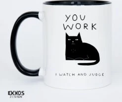 I Work Hard Kat Mok - Katten - Juf Cadeau - Meester Cadeau - Verjaardagscadeau - Cadeau - Verjaardag Cadeau Man - Cadeau Voor Man - Cadeau Voor Vrouw - Mokken - Theeglazen - Koffiekopjes -Keukenseries Speciaal Winkel 1200x1004
