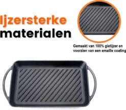 Kicinn Grillplaat - Gietijzer - Geëmailleerd - Incl. Accessoires - Ø 33 X 21.8 Cm (LxB) -Keukenseries Speciaal Winkel 1200x1050 1