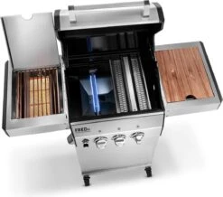 Burnhard Gas BBQ FRED JR. Deluxe - 2 Branders - Incl. Keramische Infraroodbrander & Afdekhoes - Deluxe -Keukenseries Speciaal Winkel 1200x1057