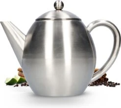 Vaja Valerie - Theepot Met Filter - Dubbelwandig - RVS - 1.2L -Keukenseries Speciaal Winkel 1200x1068