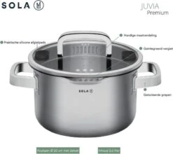 Sola Pannenset Juvia - 4 Delig - Ø 16,16,18,20 Cm - Zilver - RVS - Sandwichbodem -Keukenseries Speciaal Winkel 1200x1069 1