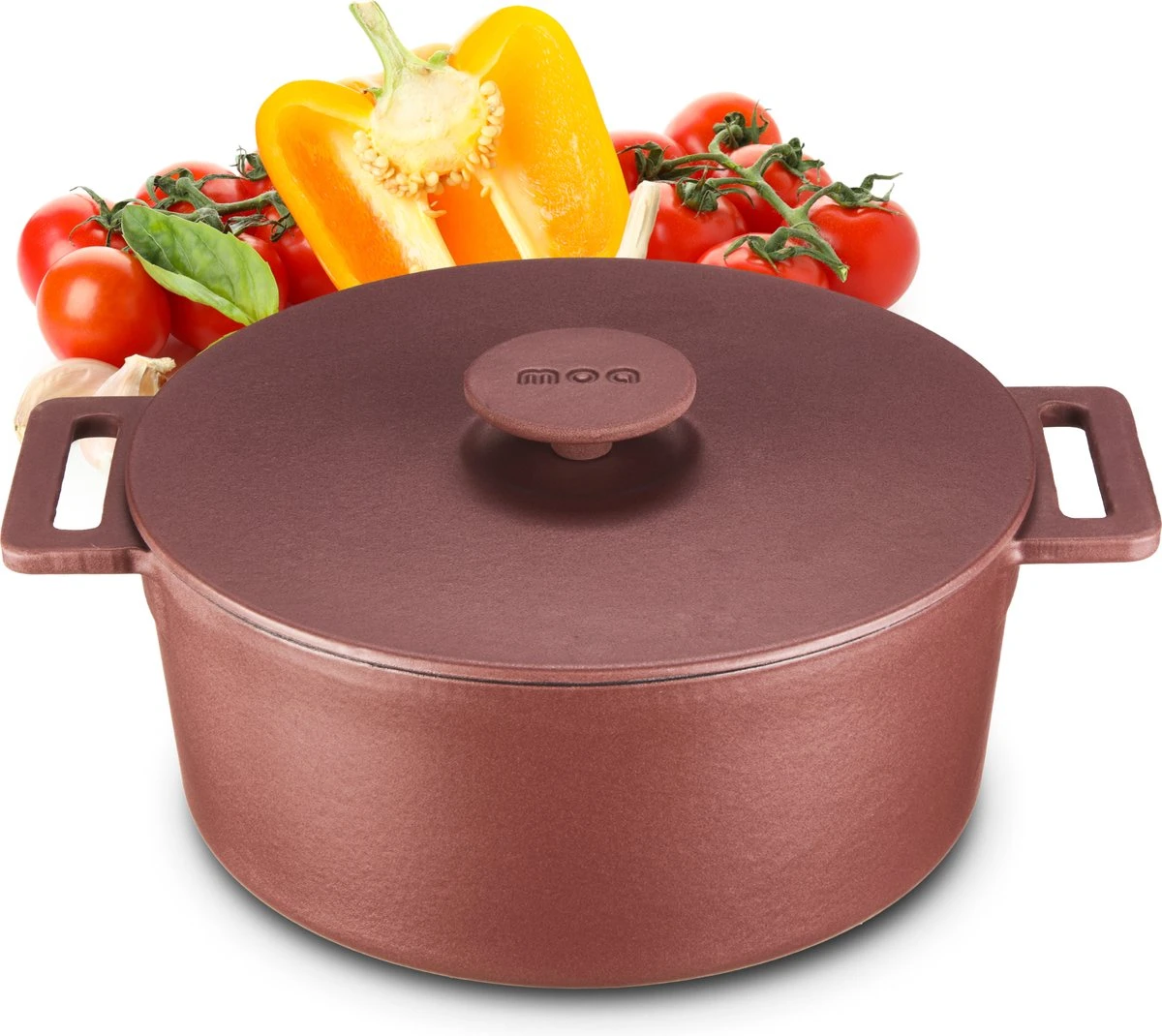 MOA Gietijzeren Braadpan - Inhoud 4,75 Liter - 26CM - Rond - Alle Warmtebronnen - Ook Voor Inductie - Gewicht 5,8 Kg - Bordeaux Rood - MC26BR 3 MOA Gietijzeren Braadpan - Inhoud 4,75 Liter - 26CM - Rond - Alle Warmtebronnen - Ook Voor Inductie - Gewicht 5,8 Kg - Bordeaux Rood - MC26BR