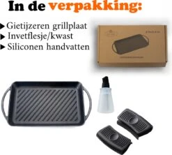 Kicinn Grillplaat - Gietijzer - Geëmailleerd - Incl. Accessoires - Ø 33 X 21.8 Cm (LxB) -Keukenseries Speciaal Winkel 1200x1078