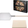 Navaris Pizzasteen XL Voor Oven En Barbecue - Rechthoekige Pizzaplaat 38 X 30 Cm - Inclusief Pizzaschep Met Extra Lang Handvat En Receptenboek -Keukenseries Speciaal Winkel 1200x1087