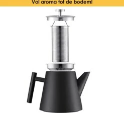 Silberthal - Theepot Met Filter - 1 L - RVS Dubbelwandig - Zwart - Cadeau -Keukenseries Speciaal Winkel 1200x1091