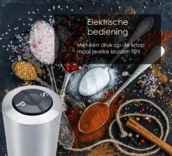 KROMS Peper En Zoutmolen Set - Peper En Zoutmolen Set Elektrisch -2 In 1 - Instelbare Maalgraad - Pepermolen - Zoutmolen - Peper En Zoutmolen Elektrisch -Keukenseries Speciaal Winkel 1200x1094 3