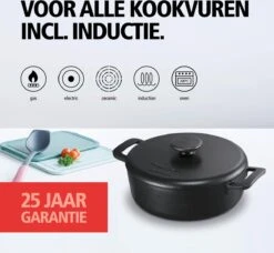 BRABANTIA THE DUTCH Gietijzeren Braadpan - Ø 28cm - MAT Zwart - Inductie -Keukenseries Speciaal Winkel 1200x1107