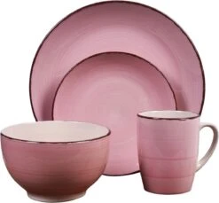 Excellent Houseware Excellent Serviesset 16 Delig - Aardewerk - Roze -Keukenseries Speciaal Winkel 1200x1114