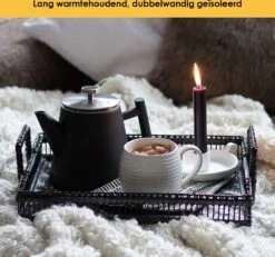 Silberthal - Theepot Met Filter - 1 L - RVS Dubbelwandig - Zwart - Cadeau -Keukenseries Speciaal Winkel 1200x1123 1