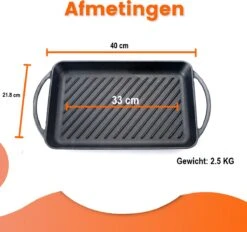 Kicinn Grillplaat - Gietijzer - Geëmailleerd - Incl. Accessoires - Ø 33 X 21.8 Cm (LxB) -Keukenseries Speciaal Winkel 1200x1127 1