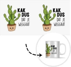 Mok - Koffiemok - Spreuken - Quote - 'Kak Dus Dat Je Weggaat' - Baan - Mokken - 350 ML - Beker - Koffiemokken - Theemok - Mok Met Tekst -Keukenseries Speciaal Winkel 1200x1134