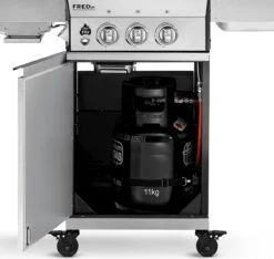 Burnhard Gas BBQ FRED JR. Deluxe - 2 Branders - Incl. Keramische Infraroodbrander & Afdekhoes - Deluxe -Keukenseries Speciaal Winkel 1200x1135