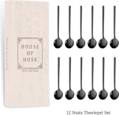 House Of Husk® Theelepels Set - Theelepeltjes - Koffielepels - Koffielepeltjes - RVS - 13cm - 12 Stuks - Zwart -Keukenseries Speciaal Winkel 1200x1150