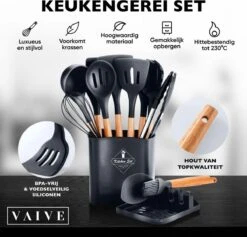 VAIVE Kookgerei Set 13-delig Met Houder - Keukengerei Set - Garde - Spatel Silicone -Keukenseries Speciaal Winkel 1200x1151 1
