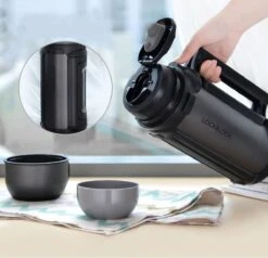 Lock&Lock Thermoskan - Isoleerkan - Thee En Koffie - Lekvrij - 1,5 Liter - RVS - Inklapbaar Handvat - Zwart -Keukenseries Speciaal Winkel 1200x1155 1