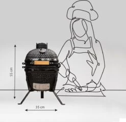 BluMill Kamado BBQ Egg - Kamado 13 Inch - Incl. Vlees Thermometer - Houtskoolbarbecues - Zwart - Ø 27cm -Keukenseries Speciaal Winkel 1200x1156 1