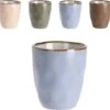 Excellent Houseware Set Van 4x Stuks Luxe Gekleurde Stoneware Bekers/koffiekopjes 280 Ml - Kopjes/koffiebekers