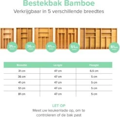 Grote Bestekbak Bamboe 81x47CM - Coninx Besteklade - Opbergbak - Duurzaam - Bamboe - Voor Laden Vanaf 47cm Diep -Keukenseries Speciaal Winkel 1200x1172 2