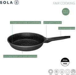 Sola - Fair Cooking Zwart/wit Greblon Anti Aanbaklaag -Keukenseries Speciaal Winkel 1200x1184 4