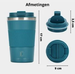 Castagnola Design RVS Koffiebeker To Go - Blauw - 380ml - Thermosbeker - Theebeker -Keukenseries Speciaal Winkel 1200x1191 2