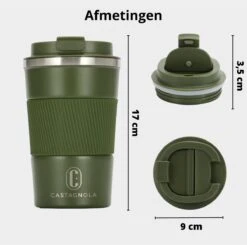 Castagnola Design RVS Koffiebeker To Go - Groen - 380ml - Thermosbeker - Theebeker -Keukenseries Speciaal Winkel 1200x1191 3