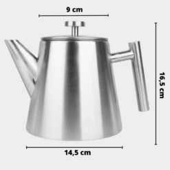 Castagnola Theepot Met Filter – Theekan – Theepot Dubbelwandig – Theepot Roestvrijstaal – Hoogwaardig RVS – 1 Liter – 5 Kopjes Thee – Zilver 10 Castagnola Theepot Met Filter – Theekan – Theepot Dubbelwandig – Theepot Roestvrijstaal – Hoogwaardig RVS – 1 Liter – 5 Kopjes Thee – Zilver -Keukenseries Speciaal Winkel 1200x1195 1