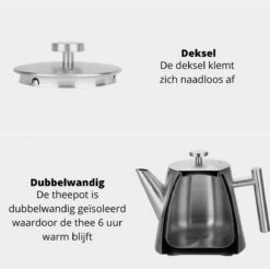 Castagnola Theepot Met Filter – Theekan – Theepot Dubbelwandig – Theepot Roestvrijstaal – Hoogwaardig RVS – 1 Liter – 5 Kopjes Thee – Zilver 12 Castagnola Theepot Met Filter – Theekan – Theepot Dubbelwandig – Theepot Roestvrijstaal – Hoogwaardig RVS – 1 Liter – 5 Kopjes Thee – Zilver -Keukenseries Speciaal Winkel 1200x1195 3