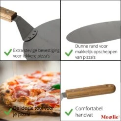 Pizzaschep 30 Cm Voor Oven Of BBQ - Rond - RVS - Met Houten Handvat -Keukenseries Speciaal Winkel 1200x1198 5