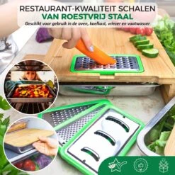 Ecowize 3-in-1 Bamboe Snijplank Met Opvangbak - Snijplank Hout Incl. 3 Roestvrijstalen Opvangbakjes Met Bamboe Deksel, 4 Inzetbare Raspen - Groentesnijder, Hakblok, Borrelplank, Tapasplank, Broodplank - 40x30cm - Duurzaam Cadeau -Keukenseries Speciaal Winkel 1200x1200 1000