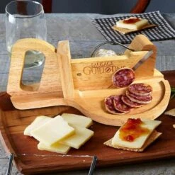 MikaMax Worst Guillotine - Worstsnijder - Worst Snijplank - Sausage Guillotine - Makkelijk Schoon Te Maken - RVS Mes - Bamboe - 30 X 19cm -Keukenseries Speciaal Winkel 1200x1200 1008