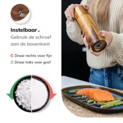 Deleca Luxe Peper En Zoutmolen Set - Zout / Pepermolen - Handmatig - Met Navul Lepel & Geschenkdoos - Acacia Hout - Rond -Keukenseries Speciaal Winkel 1200x1200 1039