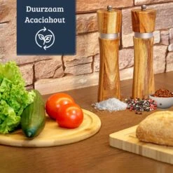 UNBOX Peper En Zoutmolen Set - Pepermolen - Zoutmolen - BBQ Accesoires - Acacia Hout - RVS -Keukenseries Speciaal Winkel 1200x1200 1058