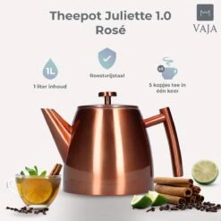 Vaja® Theepot Juliette Rosé Dubbelwandig -Keukenseries Speciaal Winkel 1200x1200 121