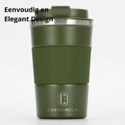 Castagnola Design RVS Koffiebeker To Go - Groen - 380ml - Thermosbeker - Theebeker -Keukenseries Speciaal Winkel 1200x1200 140