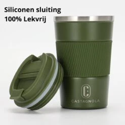 Castagnola Design RVS Koffiebeker To Go - Groen - 380ml - Thermosbeker - Theebeker -Keukenseries Speciaal Winkel 1200x1200 141